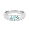 Poiray - bague jonc en or gris et aigue-marine