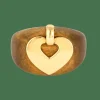 POIRAY - COEUR SECRET- Bague en or jaune et bois de santal