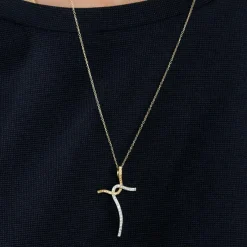 Portosette Gioielli, Camogl - Collier or jaune et gris diamants