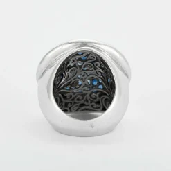 Premiers Joyaux - Bague dôme - or gris et saphirs