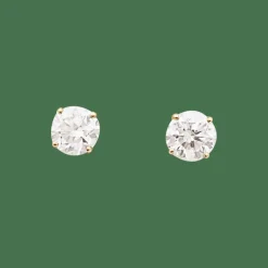 Puces d'oreille diamant, or jaune.