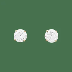 Puces d'oreille diamant, or jaune.