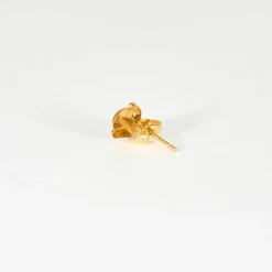 Puces d'oreille émeraudes or jaune