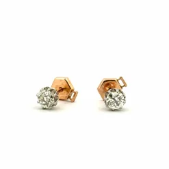 Puces d’oreilles anciennes or et diamants