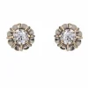 Puces d'oreilles anciennes diamants coussins