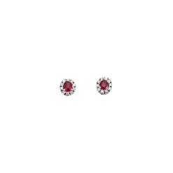 Puces D'oreilles Diamants & Rubis