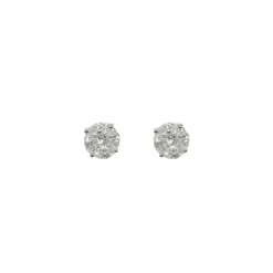 Puces d'oreilles diamants 0.20 carat or blanc