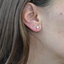 Puces d'oreilles diamants 0.20 carat or blanc