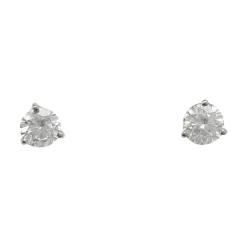 Puces d'oreilles en or blanc, diamants.