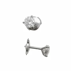 Puces d'oreilles en or blanc, diamants.
