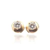 Puces d'oreilles en or jaune et diamants
