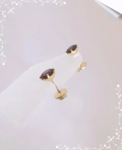 Puces d'oreilles Grenats Ø 6 mm