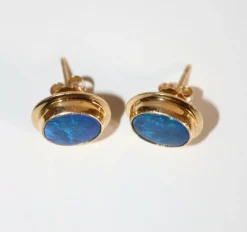 Puces d'oreilles Opales noires