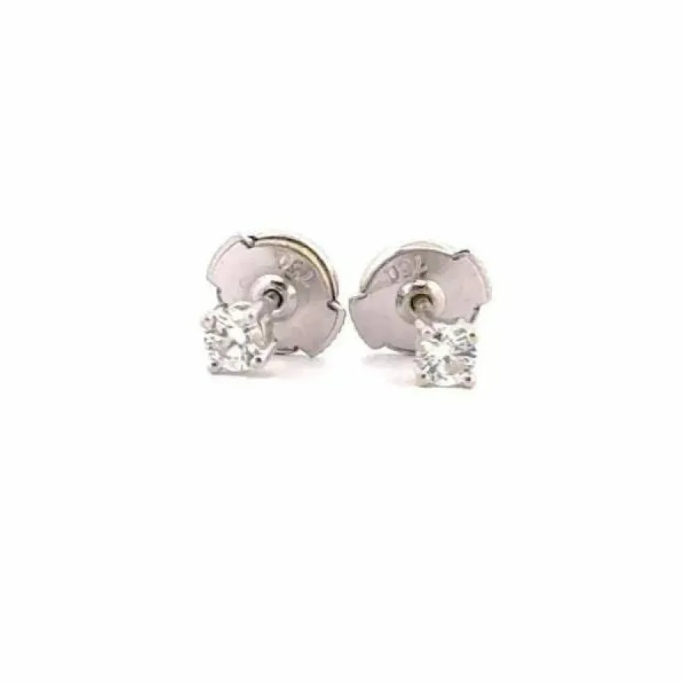 Puces d'oreilles or blanc diamants