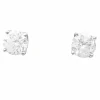 Puces d'oreilles or blanc, diamants.