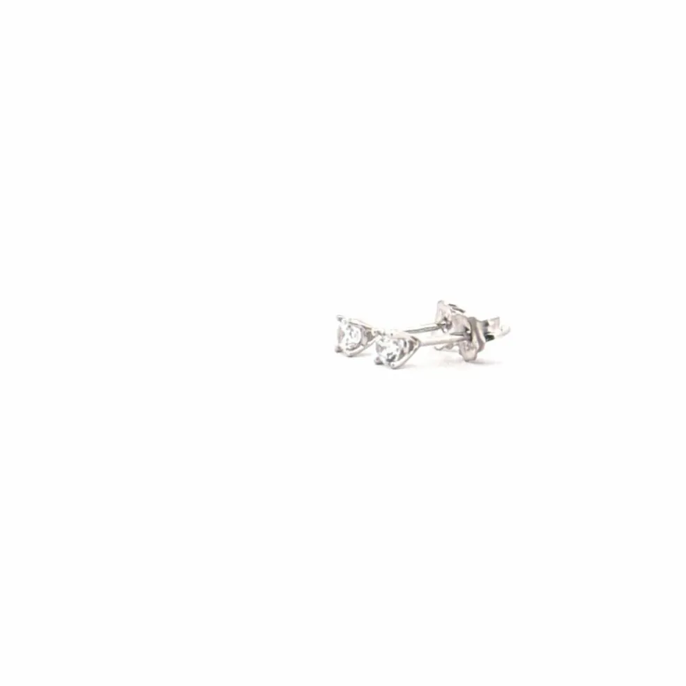 Puces d'oreilles Or Blanc Diamants