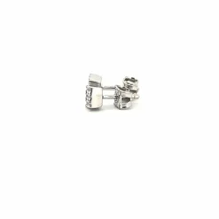Puces d'oreilles or blanc diamants