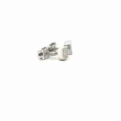 Puces d'oreilles or blanc diamants