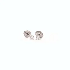 Puces d'oreilles or blanc diamants