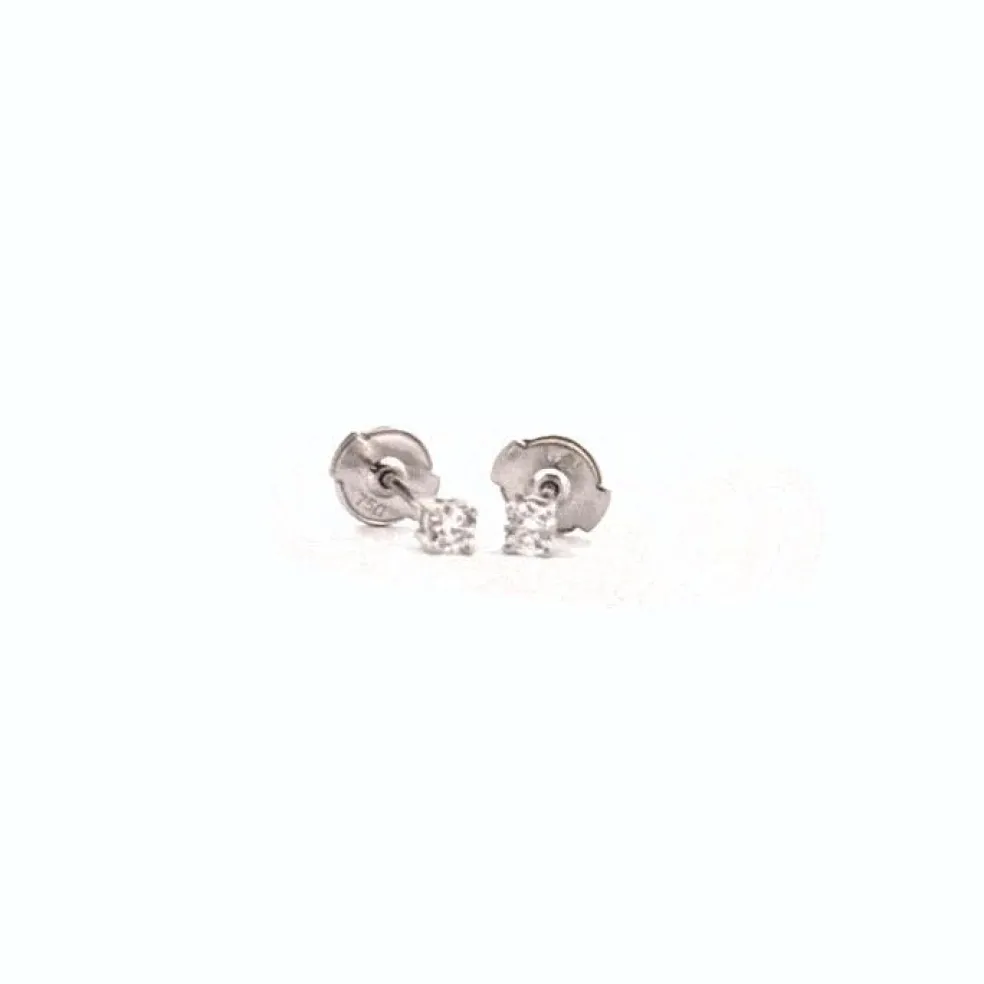 Puces d'oreilles or blanc diamants