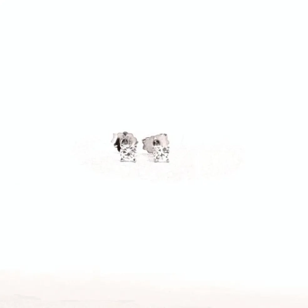 Puces d'oreilles Or Blanc Diamants