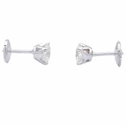 Puces d'oreilles or blanc, diamants.