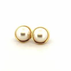 Puces D'oreilles Or Jaune 18k & Perles
