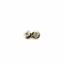 Puces d'oreilles Or Jaune Or Blanc 18k & Diamant