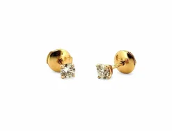 Puces d’oreilles or jaune diamants