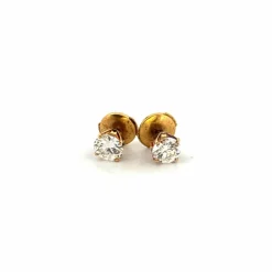 Puces D'oreilles Or Jaune 18k & Diamants