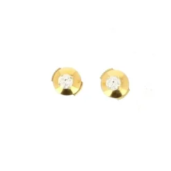 Puces d'oreilles or jaune et diamants