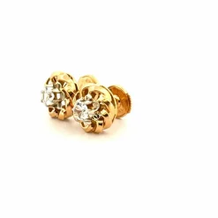 Puces D'oreilles Or Jaune 18 carats & Topaz