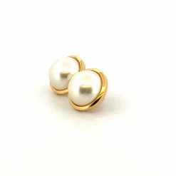 Puces D'oreilles Or Jaune 18k & Perles