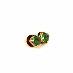 Puces D'oreilles Or Jaune 18 carats & Tourmaline