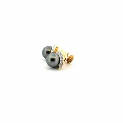 Puces d'oreilles or jaune diamants