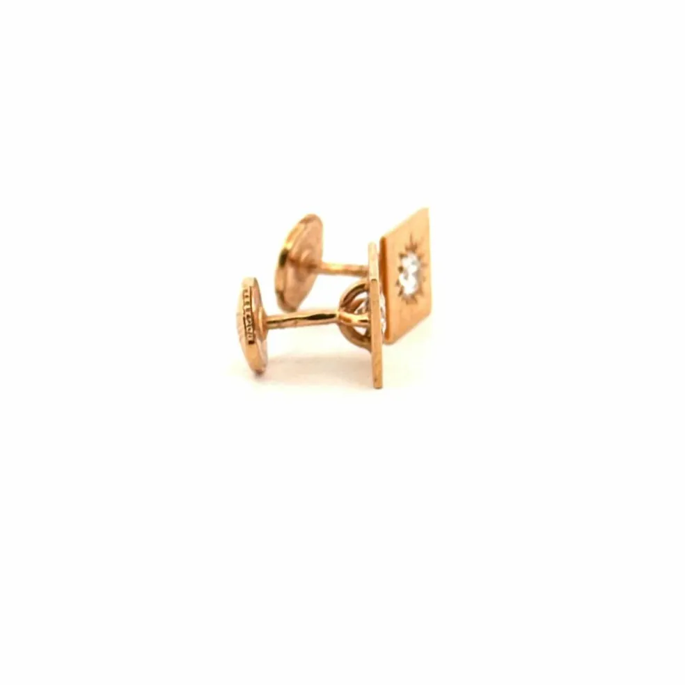 Puces d'oreilles or jaune diamants