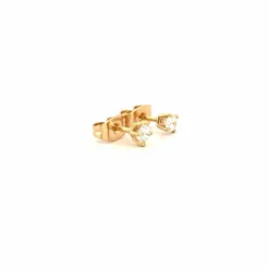 Puces D'oreilles Or Jaune & Diamants