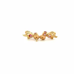 Puces D'oreilles Or Jaune 18k Topazes & Diamants