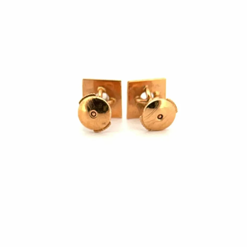 Puces d'oreilles or jaune diamants