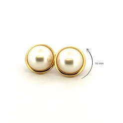 Puces D'oreilles Or Jaune 18k & Perles