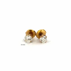 Puces D'oreilles Or Jaune 18k & Diamants