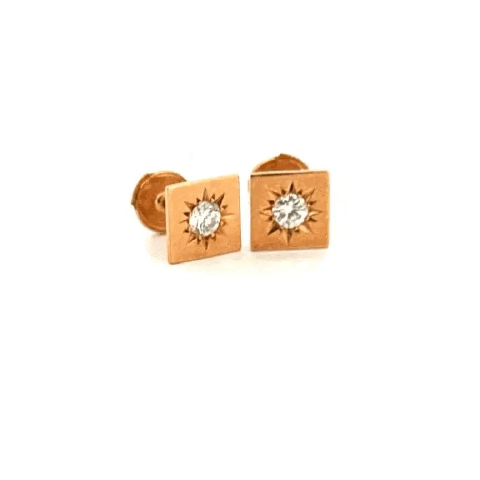 Puces d'oreilles or jaune diamants