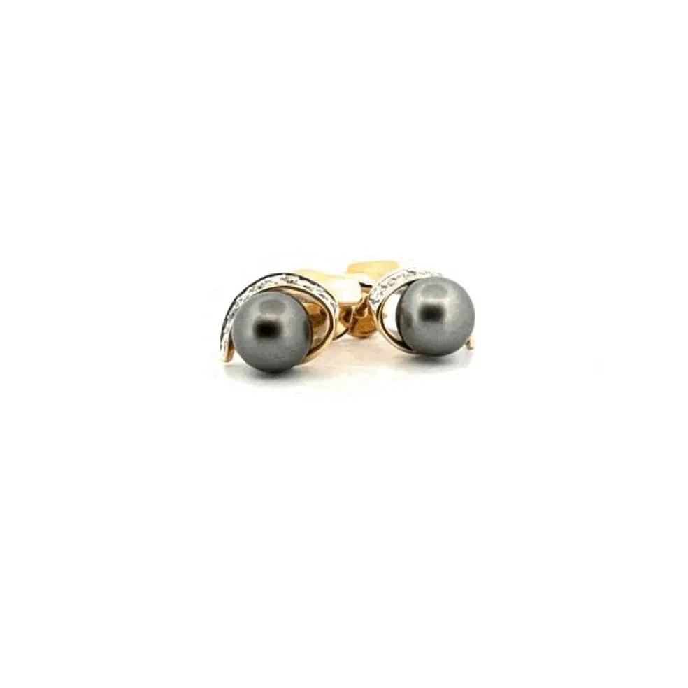 Puces d'oreilles or jaune diamants