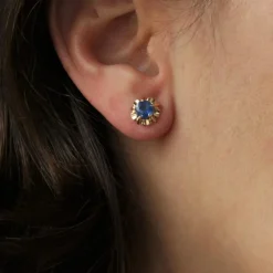 Puces d'oreilles saphirs vintage