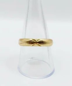 RARE Alliance jumelée or jaune finement ciselée, NON gravée (circa 1880)
