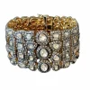 Rare Bracelet manchette époque XVIIIème Or & Argent, Diamants 35 carats