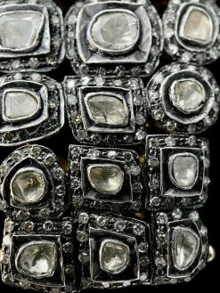 Rare Bracelet manchette époque XVIIIème Or & Argent, Diamants 35 carats