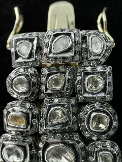 Rare Bracelet manchette époque XVIIIème Or & Argent, Diamants 35 carats