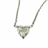 Ras de cou or blanc diamant cœur 0,74 carat