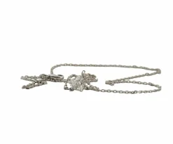Ras de cou or blanc diamant cœur 0,74 carat